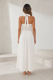 Robe longue abricot col licou dos nu | Lounelle Paris