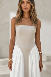 Robe longue abricot col licou dos nu | Lounelle Paris