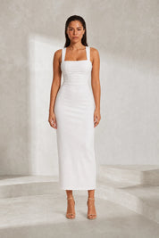 Robe longue col carré ajustée | Lounelle Paris