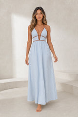 Robe longue col licou dos nu