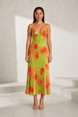 Robe longue florale dos nu