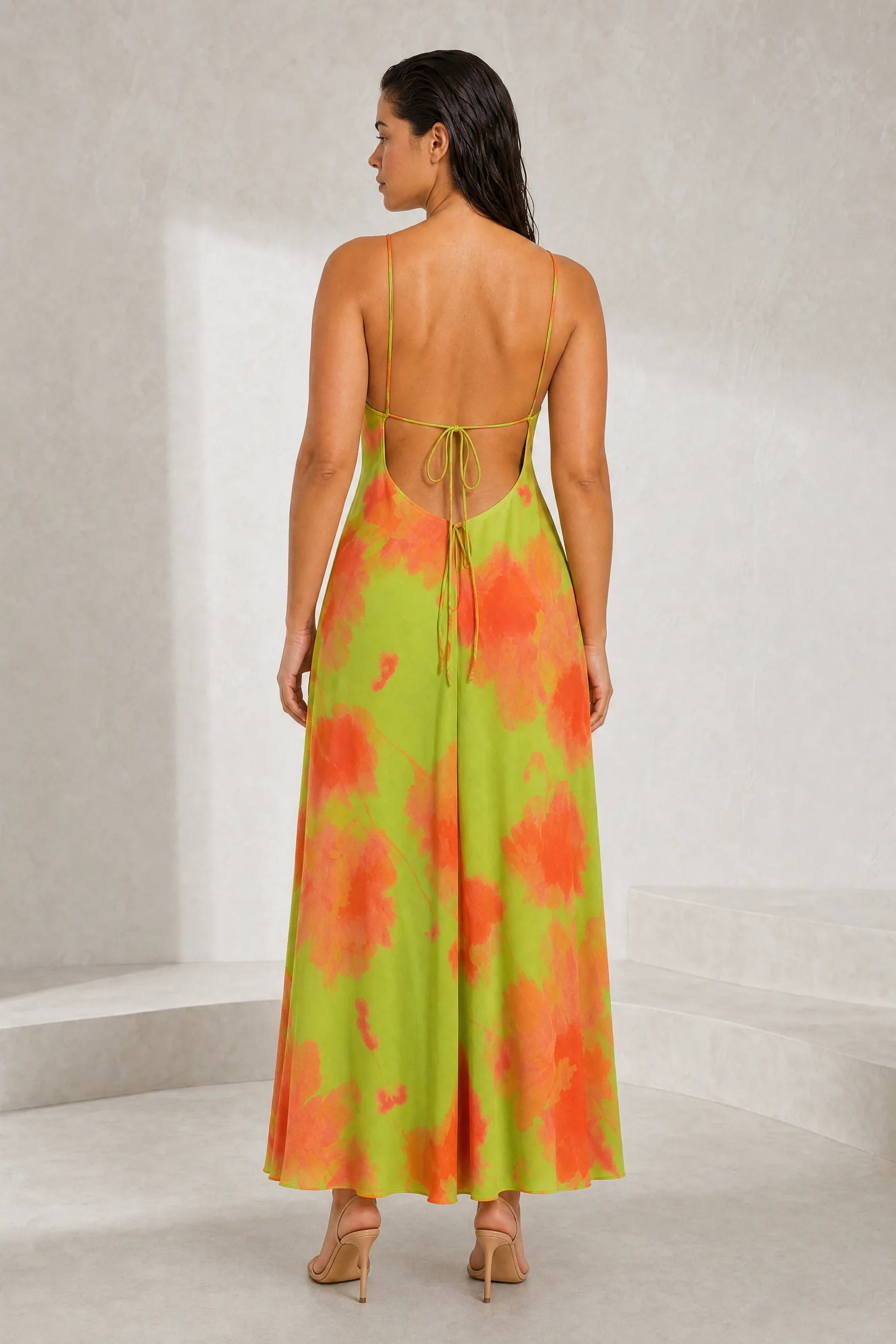 Robe longue florale dos nu | Lounelle Paris