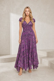 Robe longue smockée à imprimé floral | Lounelle Paris