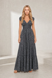 Robe longue smockée à imprimé floral | Lounelle Paris