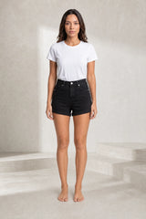 Short en jean bleu taille haute