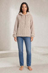 Sweat à capuche ample pelucheux