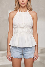 Top abricot col licou dos nu | Lounelle Paris