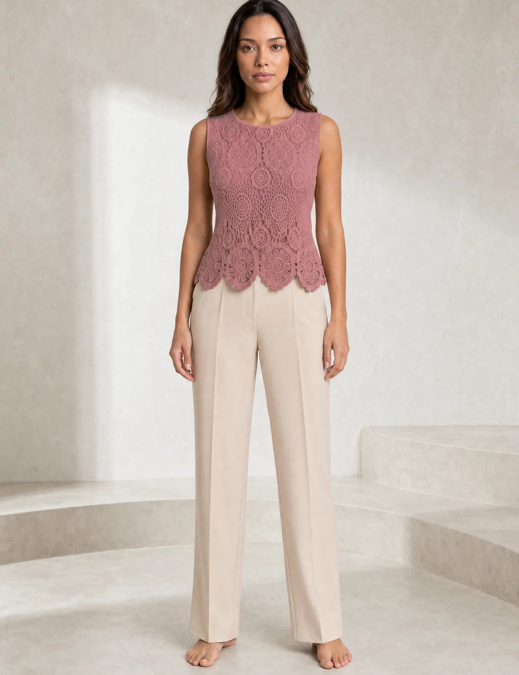 Top en dentelle bretelles larges | Lounelle Paris