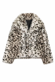 Veste en fausse fourrure imprimé animalier | Lounelle Paris