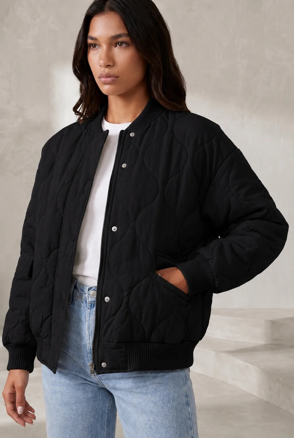 Veste matelassée ample col montant | Lounelle Paris