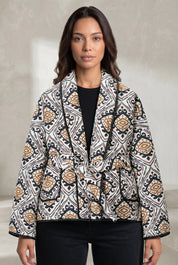Veste matelassée imprimée col en V | Lounelle Paris